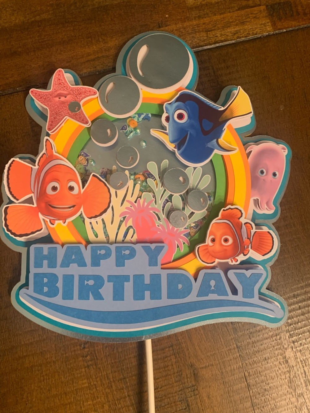 Happy Birthday Shaker Cake Topper - Nemo